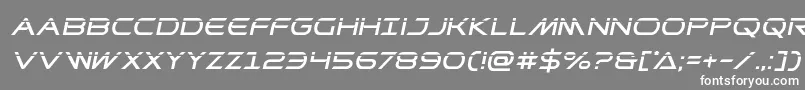 フォントPrometheanlaserital – 灰色の背景に白い文字