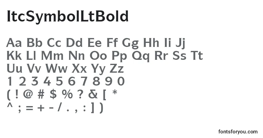 A fonte ItcSymbolLtBold – alfabeto, números, caracteres especiais