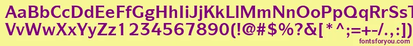 ItcSymbolLtBold Font – Purple Fonts on Yellow Background