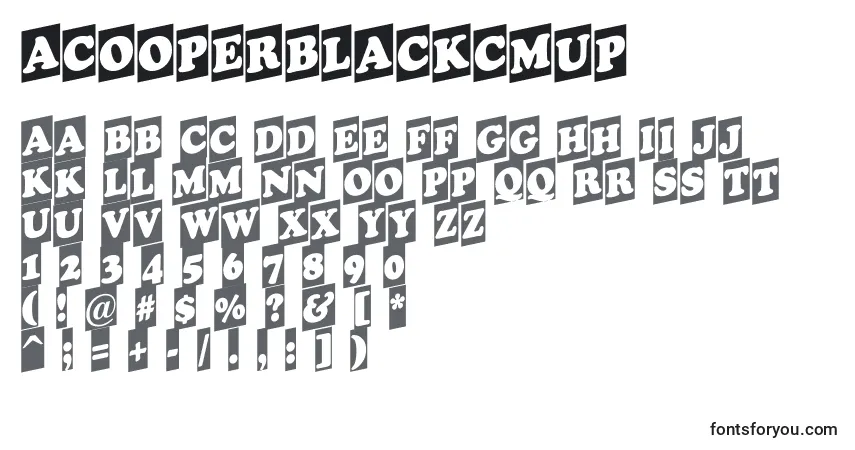 Шрифт ACooperblackcmup – алфавит, цифры, специальные символы