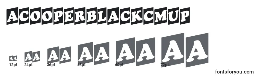 Размеры шрифта ACooperblackcmup