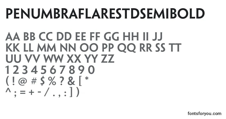 Czcionka PenumbraflarestdSemibold – alfabet, cyfry, specjalne znaki
