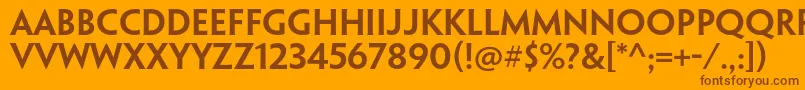 フォントPenumbraflarestdSemibold – オレンジの背景に茶色のフォント