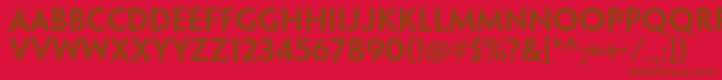 PenumbraflarestdSemibold-Schriftart – Braune Schriften auf rotem Hintergrund