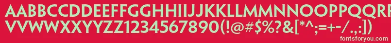 PenumbraflarestdSemibold Font – Green Fonts on Red Background