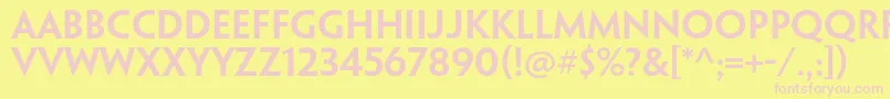 PenumbraflarestdSemibold-Schriftart – Rosa Schriften auf gelbem Hintergrund