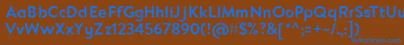 Czcionka Enso – niebieskie czcionki na brązowym tle