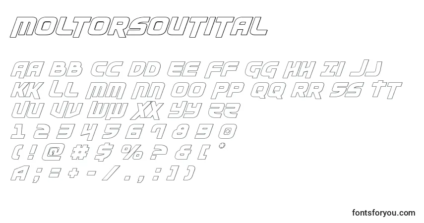 A fonte Moltorsoutital – alfabeto, números, caracteres especiais