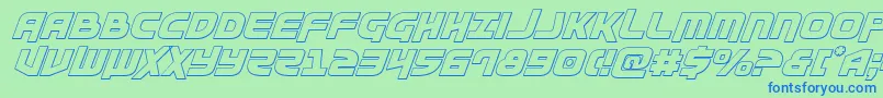 Шрифт Moltorsoutital – синие шрифты на зелёном фоне