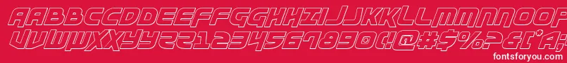Шрифт Moltorsoutital – белые шрифты на красном фоне