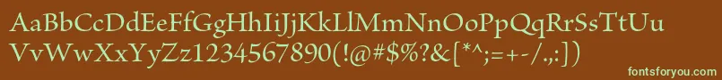 BriosoproMediumsubh Font – Green Fonts on Brown Background