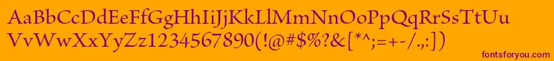 BriosoproMediumsubh Font – Purple Fonts on Orange Background
