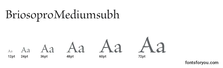 Размеры шрифта BriosoproMediumsubh