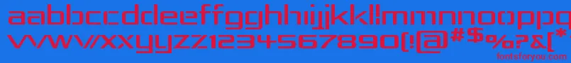 フォントRepublikaIvExp – 赤い文字の青い背景