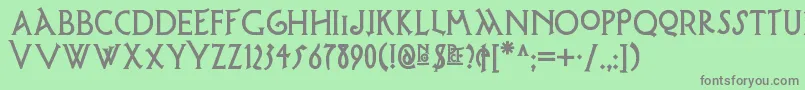 Possumsaltarenf Font – Gray Fonts on Green Background