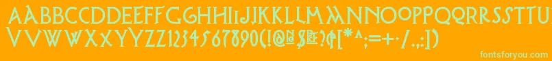 Possumsaltarenf Font – Green Fonts on Orange Background