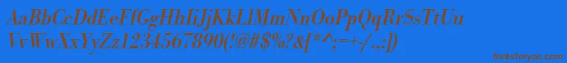 UrwbodonitextnarOblique Font – Brown Fonts on Blue Background
