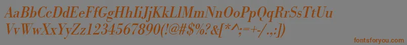 UrwbodonitextnarOblique Font – Brown Fonts on Gray Background