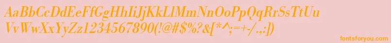 UrwbodonitextnarOblique Font – Orange Fonts on Pink Background