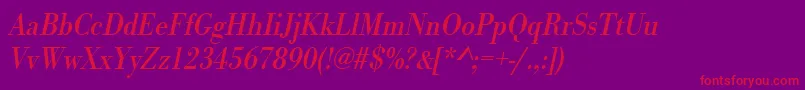 UrwbodonitextnarOblique Font – Red Fonts on Purple Background