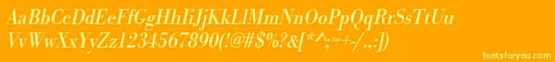 UrwbodonitextnarOblique Font – Yellow Fonts on Orange Background