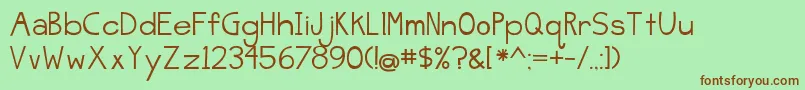 BmdJellyBeanSandwich Font – Brown Fonts on Green Background