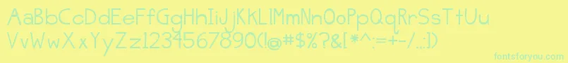 Czcionka BmdJellyBeanSandwich – zielone czcionki na żółtym tle