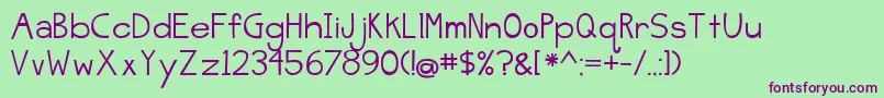 BmdJellyBeanSandwich Font – Purple Fonts on Green Background