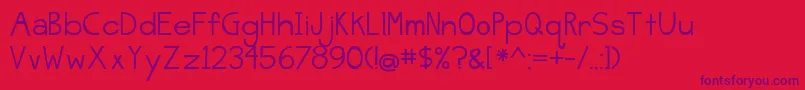 BmdJellyBeanSandwich-Schriftart – Violette Schriften auf rotem Hintergrund