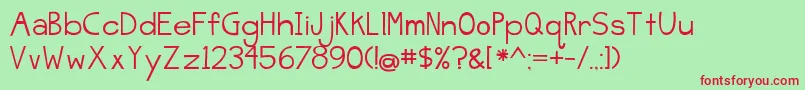 BmdJellyBeanSandwich Font – Red Fonts on Green Background