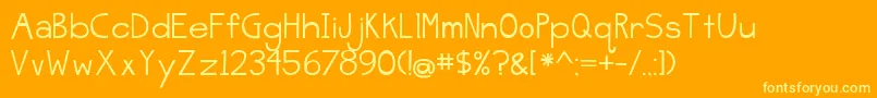 BmdJellyBeanSandwich Font – Yellow Fonts on Orange Background