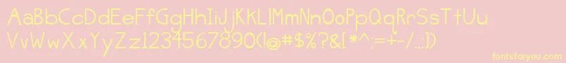 BmdJellyBeanSandwich-Schriftart – Gelbe Schriften auf rosa Hintergrund