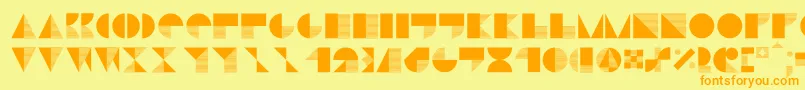 Stiljafree-fontti – oranssit fontit keltaisella taustalla