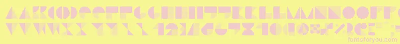Stiljafree-fontti – vaaleanpunaiset fontit keltaisella taustalla