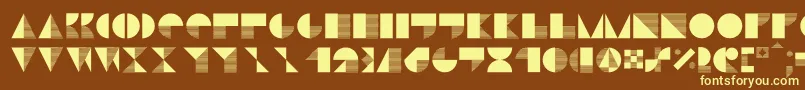Stiljafree-fontti – keltaiset fontit ruskealla taustalla
