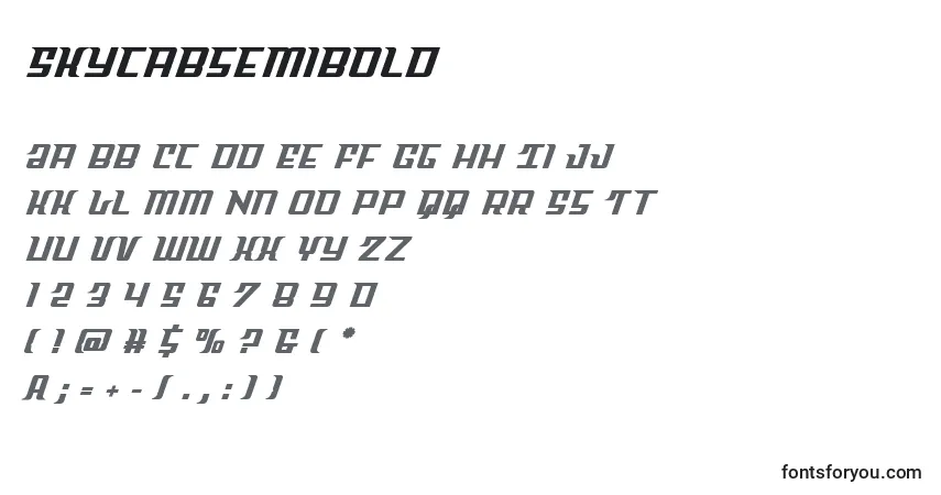 Schriftart Skycabsemibold – Alphabet, Zahlen, spezielle Symbole