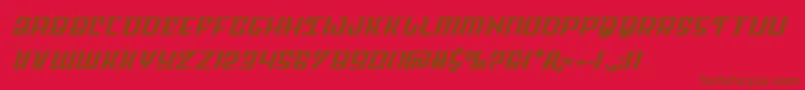 Skycabsemibold-Schriftart – Braune Schriften auf rotem Hintergrund