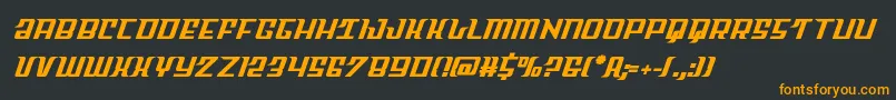 フォントSkycabsemibold – 黒い背景にオレンジの文字