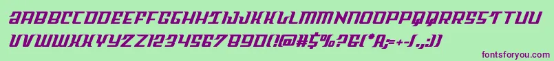 Skycabsemibold-Schriftart – Violette Schriften auf grünem Hintergrund