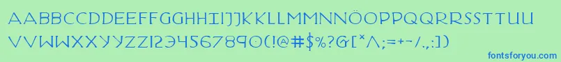 HadriaticExtended Font – Blue Fonts on Green Background