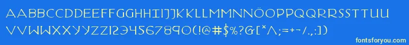 HadriaticExtended Font – Yellow Fonts on Blue Background