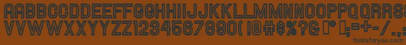 HallandaleInlineJl-fontti – mustat fontit ruskealla taustalla