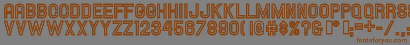 HallandaleInlineJl-Schriftart – Braune Schriften auf grauem Hintergrund
