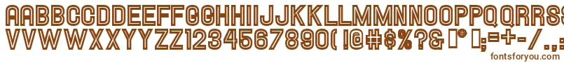 HallandaleInlineJl-fontti – ruskeat fontit valkoisella taustalla