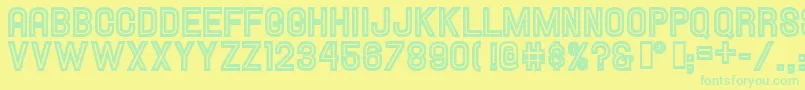 HallandaleInlineJl Font – Green Fonts on Yellow Background