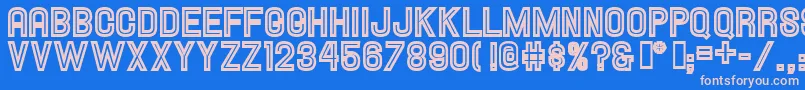 HallandaleInlineJl Font – Pink Fonts on Blue Background