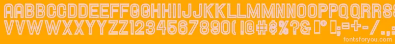 HallandaleInlineJl Font – Pink Fonts on Orange Background