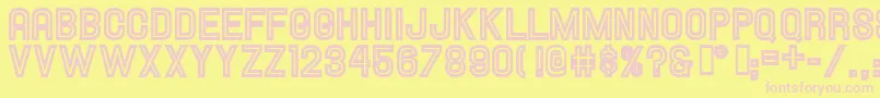 HallandaleInlineJl Font – Pink Fonts on Yellow Background