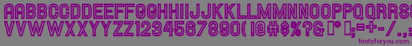 HallandaleInlineJl-fontti – violetit fontit harmaalla taustalla