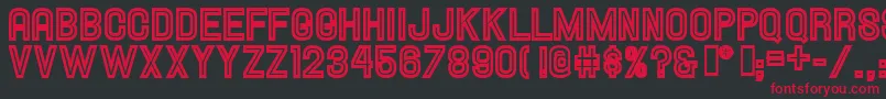 HallandaleInlineJl Font – Red Fonts on Black Background